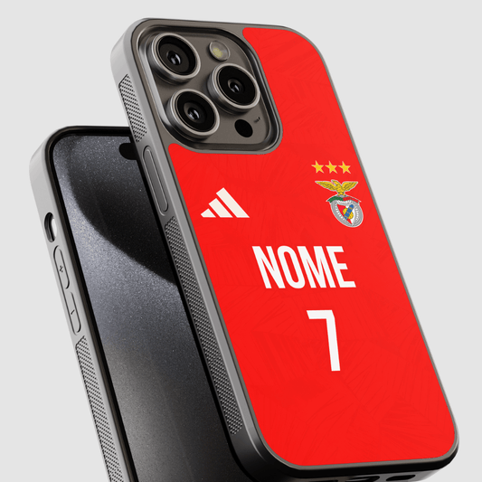 Capa de telemóvel personalizada CASE IT UP com nome e número, design Benfica 2026/2027
